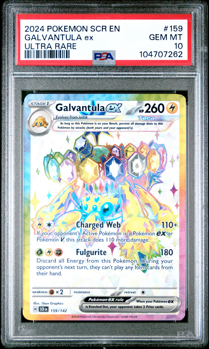 2024 Pokemon Scr En-Stellar Crown #159 Galvantula Ex Ultra Rare PSA 10
