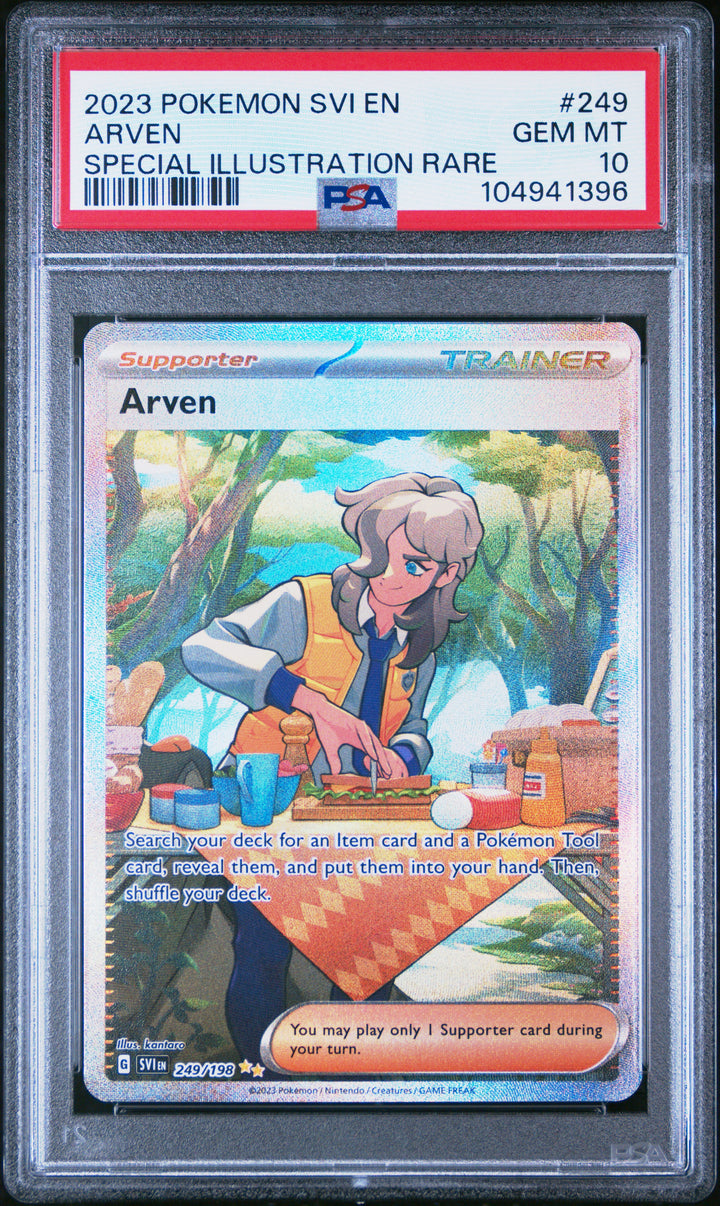 2023 Pokemon Svi En-Scarlet & Violet #249 Arven Special Illustration Rare PSA 10