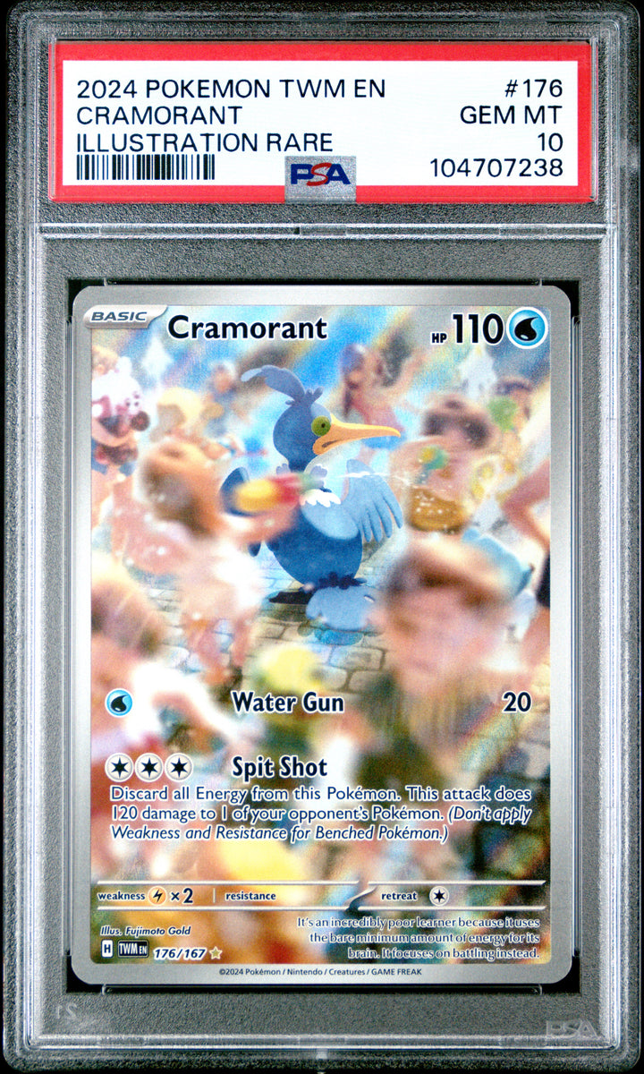 2024 Pokemon Twm En-Twilight Masquerade #176 Cramorant Illustration Rare PSA 10