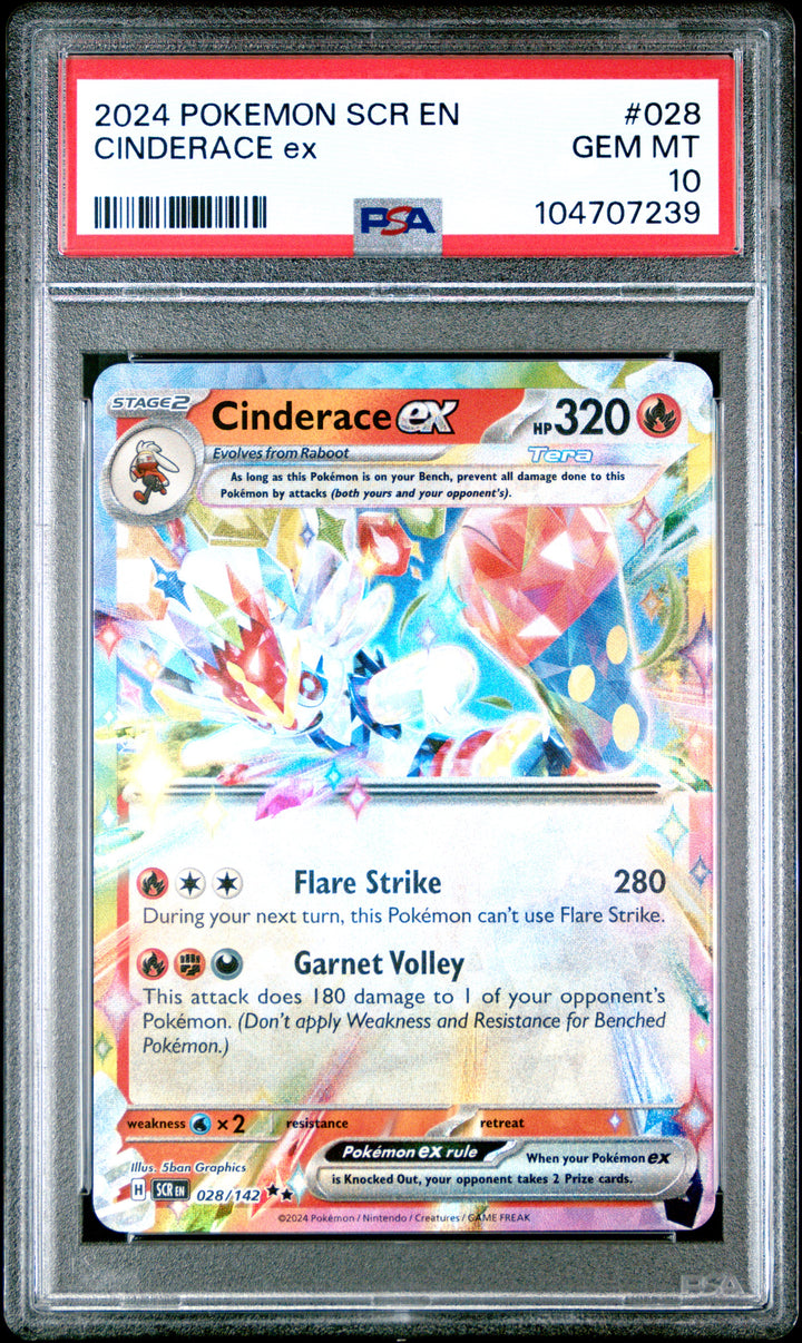 2024 Pokemon Scr En-Stellar Crown #028 Cinderace Ex PSA 10