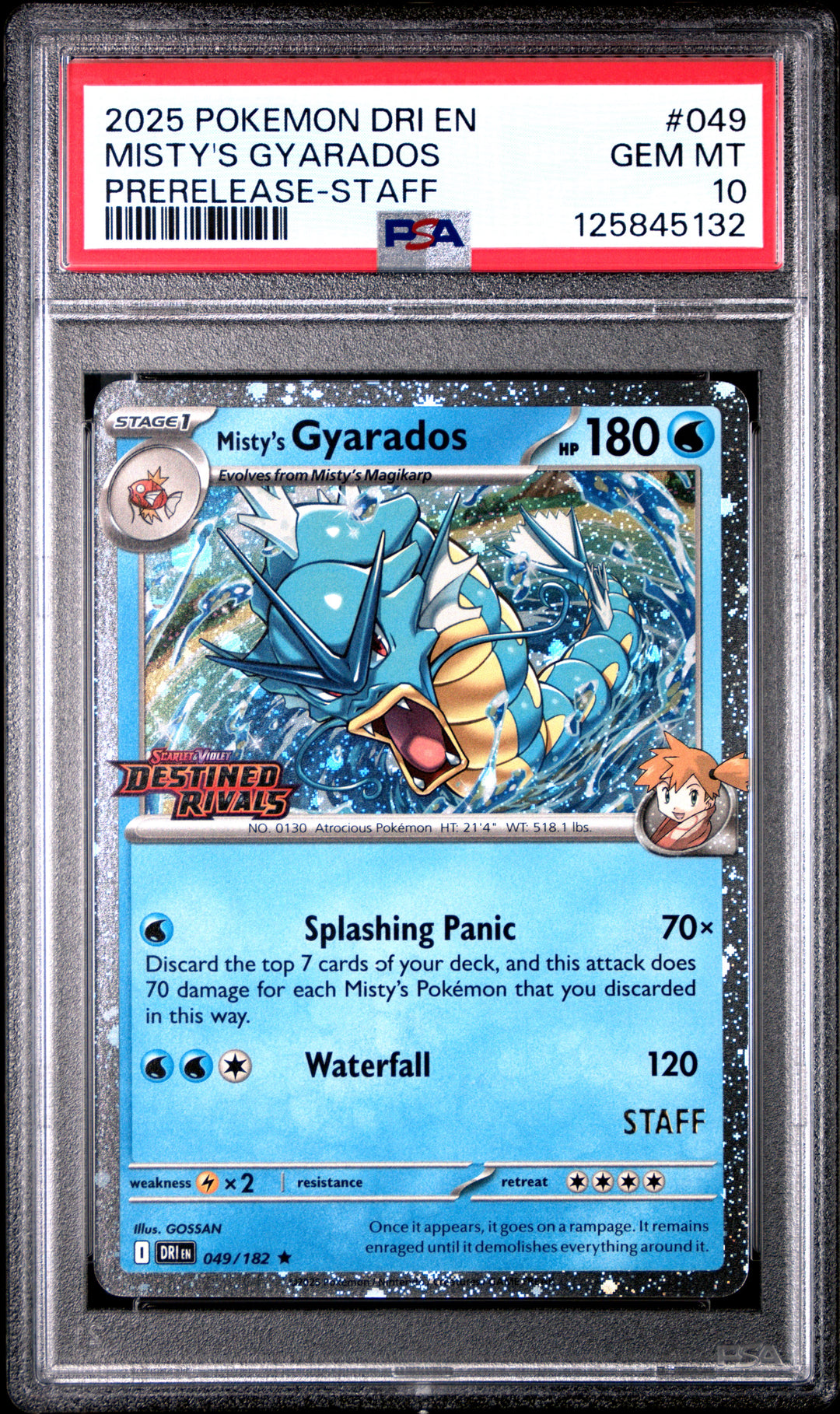 #049/182 Misty's Gyarados (Prerelease) [Staff] PSA 10
