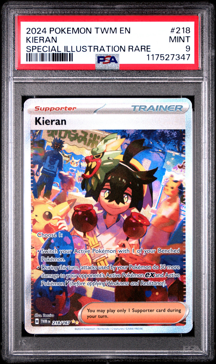 SV06: Twilight Masquerade #218/167 Kieran PSA 9
