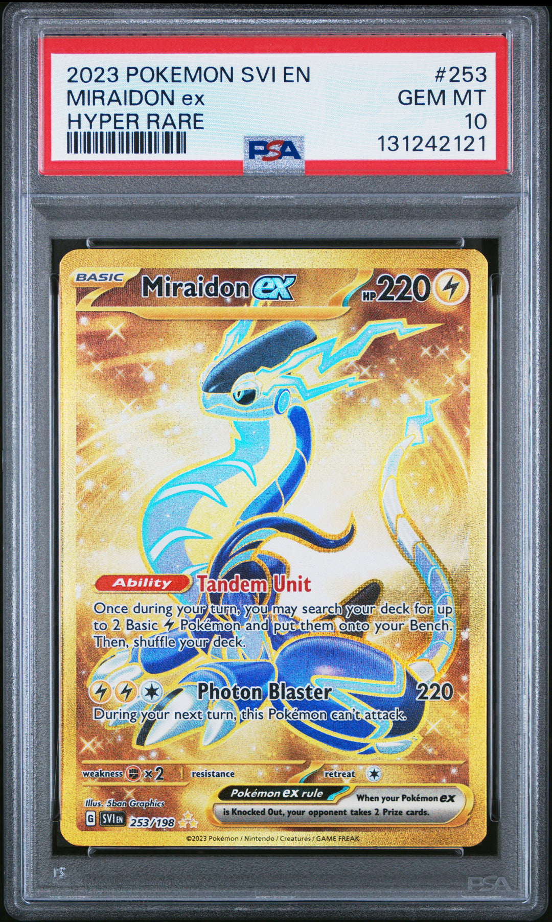 SV01: Scarlet & Violet Base Set #253/198 Miraidon ex PSA 10