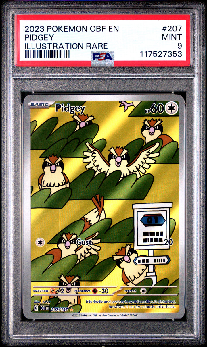 SV03: Obsidian Flames #207/197 Pidgey PSA 9