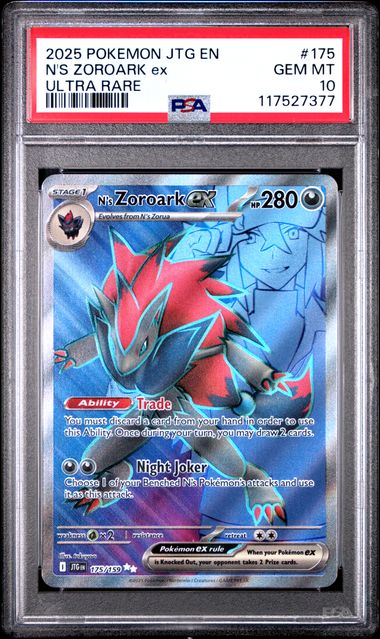 2025 N's Zoroark ex Ultra Rare PSA 10